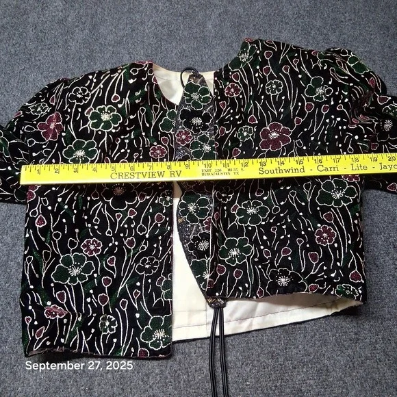 Sequin Jewelled Rodeo Cropped Blazer With Neck Guard - Picture 5 of 7